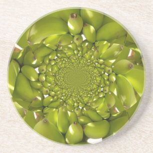 Dessous De Verre En Grès Banane verte Kaleidoscope Art Imprimer/Graphique