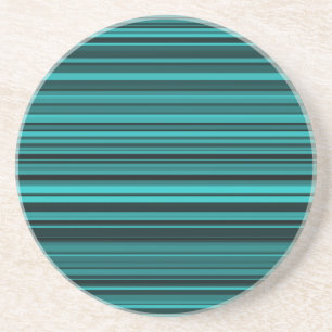 Dessous De Verre En Grès Bandes noires turquoises