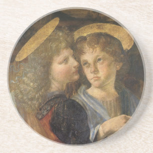 Dessous De Verre En Grès Baptême du Christ Anges par Léonard de Vinci