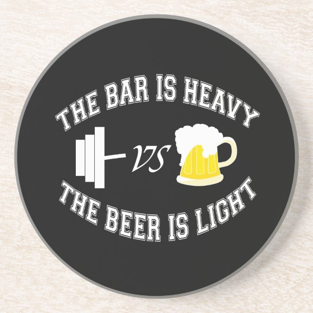 Dessous De Verre En Grès Barbell vs bière (Devant)