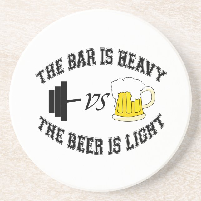 Dessous De Verre En Grès Barbell vs bière (Devant)