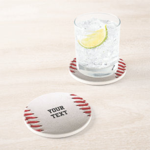 Dessous De Verre En Grès Baseball Softball Couture de Texte Personnalisé