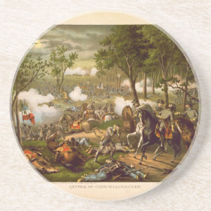 Dessous De Verre En Grès Bataille de guerre civile de Chancellorsville