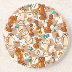 Dessous De Verre En Grès bataille d'échecs