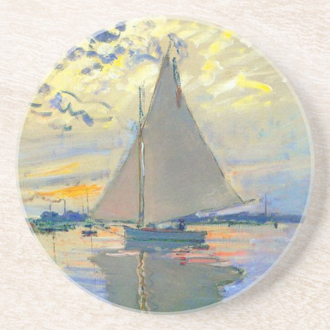 Dessous De Verre En Grès Bateau Monet au Petit-Gennevilliers (Devant)