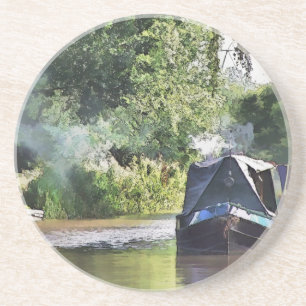 DESSOUS DE VERRE EN GRÈS BATEAUX DE CANAL