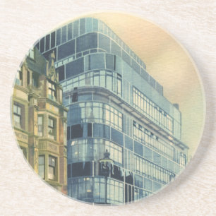 Dessous De Verre En Grès Bâtiment d'Express quotidien vintage rue Fleet