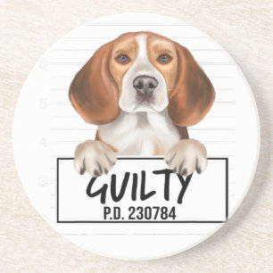 Dessous De Verre En Grès Beagle Mugshot Coupable Chien
