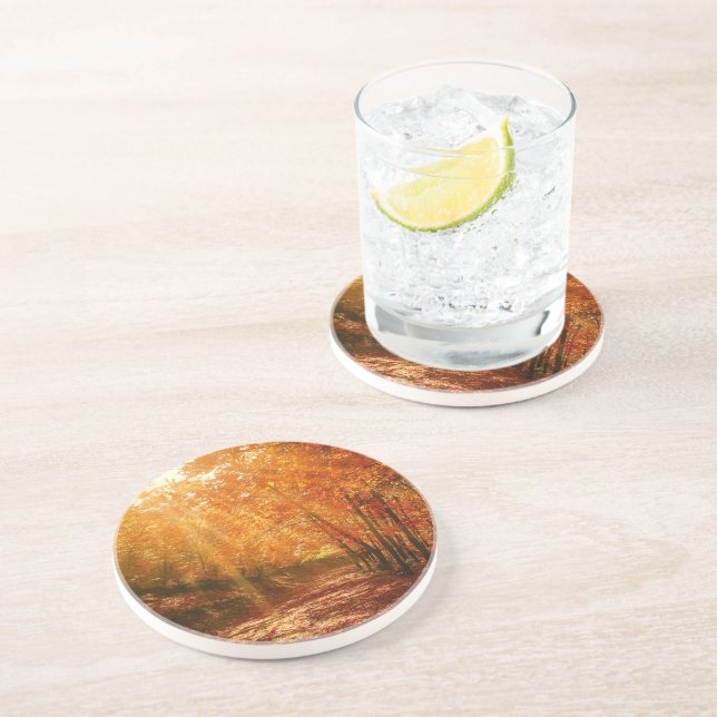 Dessous De Verre En Grès Beau automne (Côté)