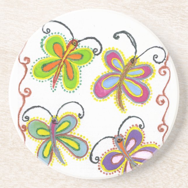 Dessous De Verre En Grès Beau Papillon extraordinaire : Cadeau Parfait (Devant)