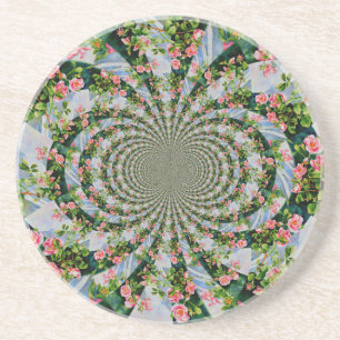 Dessous De Verre En Grès Beau rose boho, roses rouges, aquarelle florale