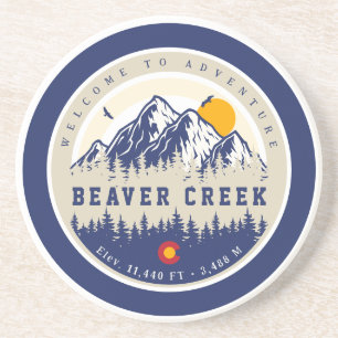 Dessous De Verre En Grès Beaver Creek Colorado Drapeau Montagne Souvenir de