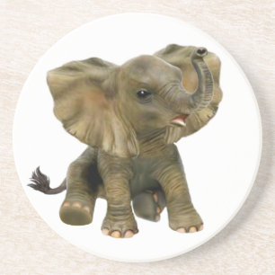 Dessous De Verre En Grès Bel éléphant africain de bébé