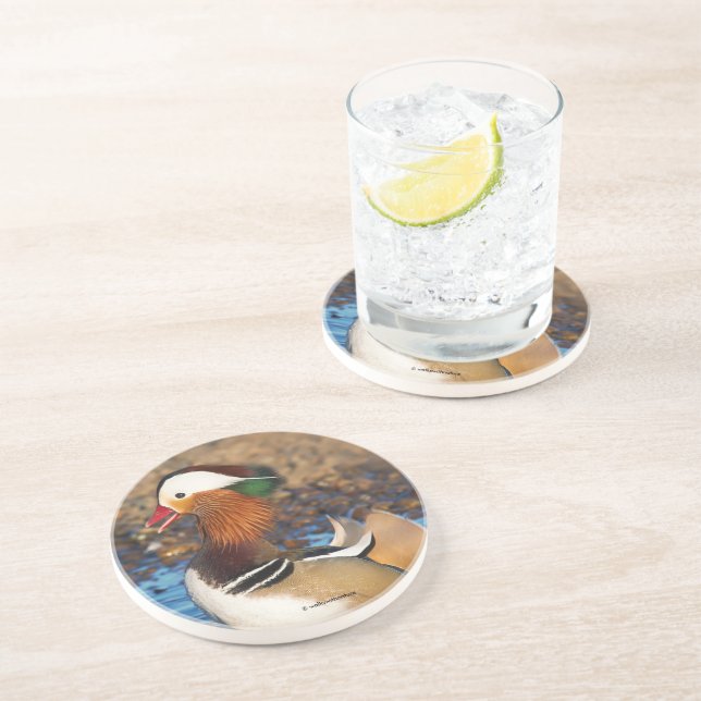 Dessous De Verre En Grès Belle Chatty Mandarin Canard à l'étang (Côté)