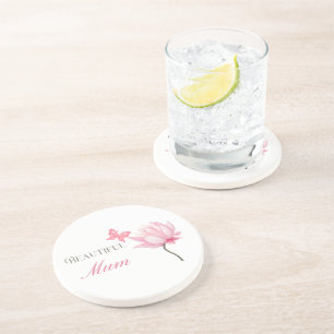 Dessous De Verre En Grès Belle Mère Fleur de Lotus Rose, Fête des Mères, An