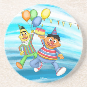Dessous De Verre En Grès Bert et Ernie Balloons d'anniversaire