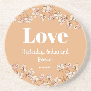 Dessous De Verre En Grès Bible verse Crème Caramel Floral