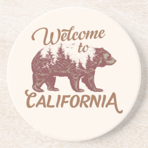 Dessous De Verre En Grès Bienvenue à California Bear Forest