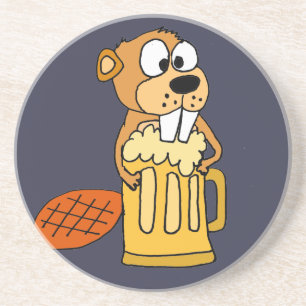 Dessous De Verre En Grès Bière potable de castor drôle