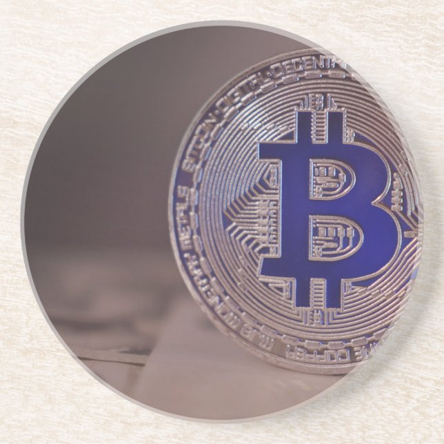 Dessous De Verre En Grès Bitcoin 8 (Devant)