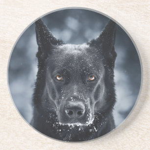 Dessous De Verre En Grès Black German Shepherd