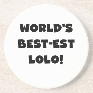 Dessous De Verre En Grès Black Text Meilleurs T-shirts et cadeaux Lolo