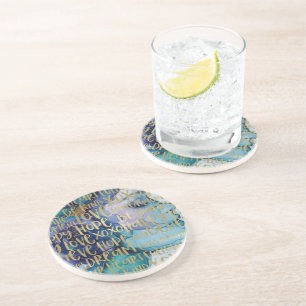 Dessous De Verre En Grès Bleu Femme Face Or Citations Inspirationnelles