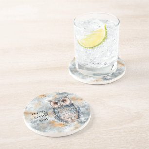 Dessous De Verre En Grès Bleu Péché Hibou Vous Verrons Bien
