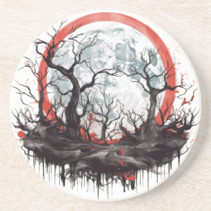 Dessous De Verre En Grès Bloodroot Eclipse