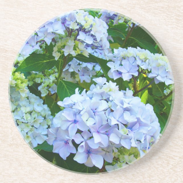 Dessous De Verre En Grès Blue Hydrangea fleurs dessous de verre de grès (Devant)