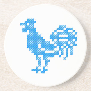 Dessous De Verre En Grès Blue Rooster