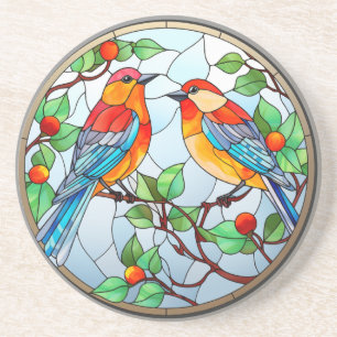 Dessous De Verre En Grès Bluebirds en verre doux