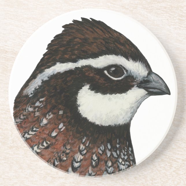 Dessous De Verre En Grès Bobwhite Quail Head (Devant)
