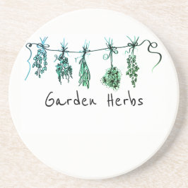 Dessous De Verre En Grès Boho botanique de Garden Herbs