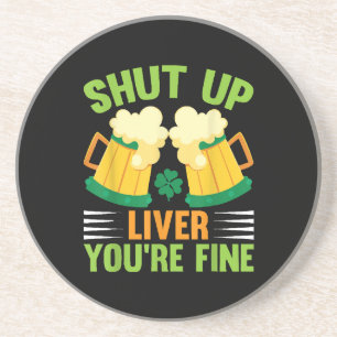Dessous De Verre En Grès Boire de la bière Saint-Patricks Jour Fermé Foie V