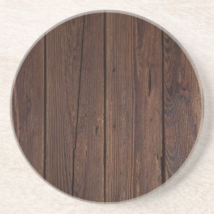 Dessous De Verre En Grès Bois foncé rustique Brown Parois en bois