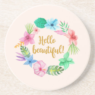 DESSOUS DE VERRE EN GRÈS BONJOUR BELLE !