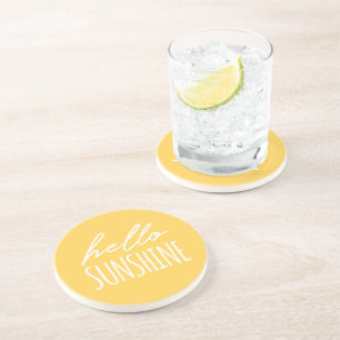 Dessous De Verre En Grès Bonjour Coaster Jaune Sunshine