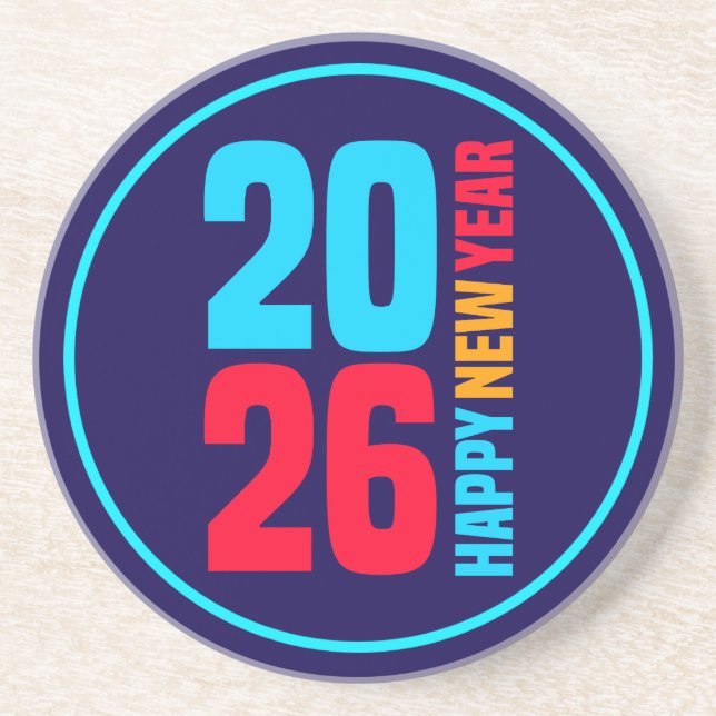 Dessous De Verre En Grès Bonne année 2026-34568 (Devant)