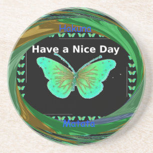 Dessous De Verre En Grès Bonne journée et meilleure nuit papillon.png