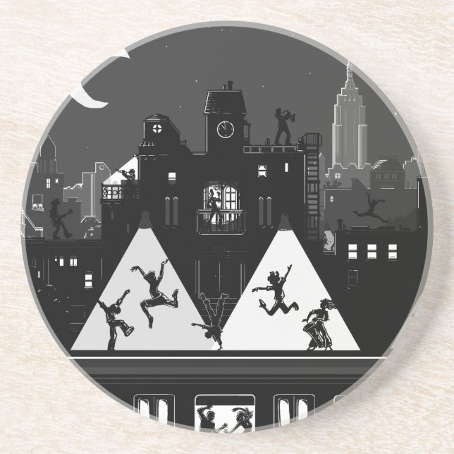 Dessous De Verre En Grès Boogie Nights New York (Devant)