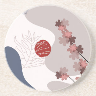 Dessous De Verre En Grès Botanique Boho Blue Magenta