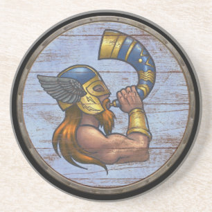 Dessous De Verre En Grès Bouclier de Viking - Heimdallr