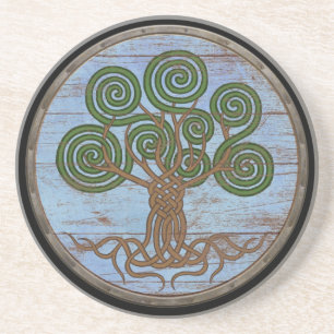 Dessous De Verre En Grès Bouclier de Viking - Yggdrasil