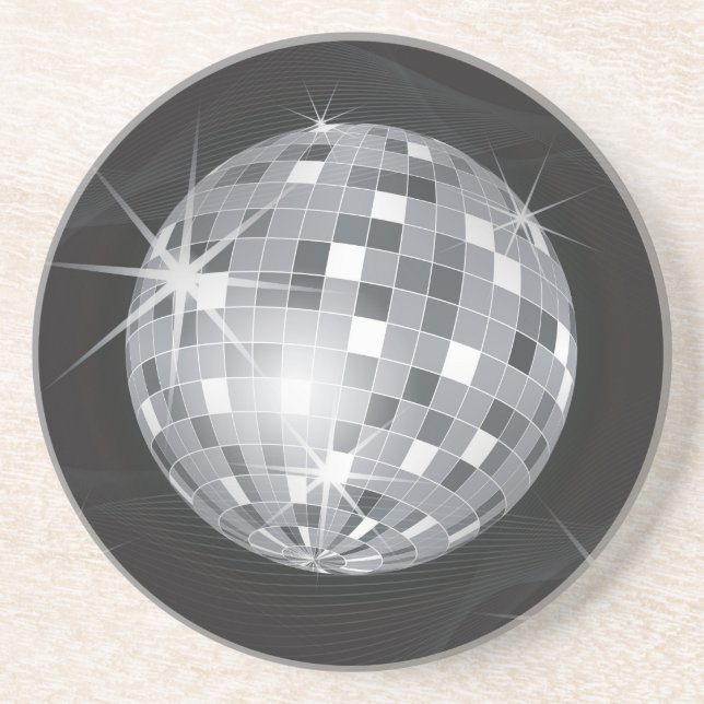 Dessous De Verre En Grès boule disco argent (Devant)