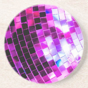Dessous De Verre En Grès Boule Disco Violet