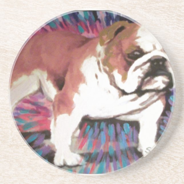 Dessous De Verre En Grès Bouledogue (Devant)