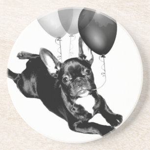 Dessous De Verre En Grès Bouledogue français d'anniversaire