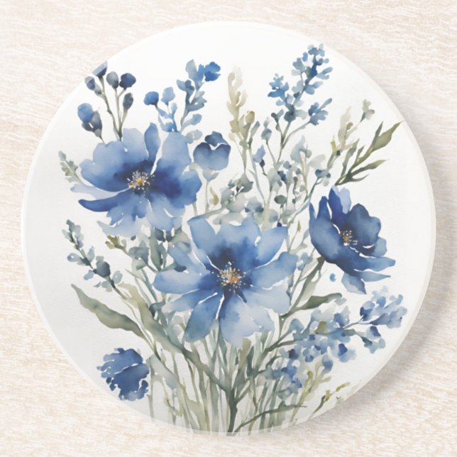 Dessous De Verre En Grès Bouquet de fleurs Elégante aquarelle (Devant)