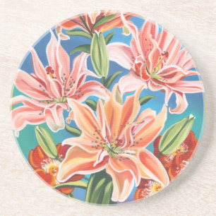 Dessous De Verre En Grès Bouquet en frontière II